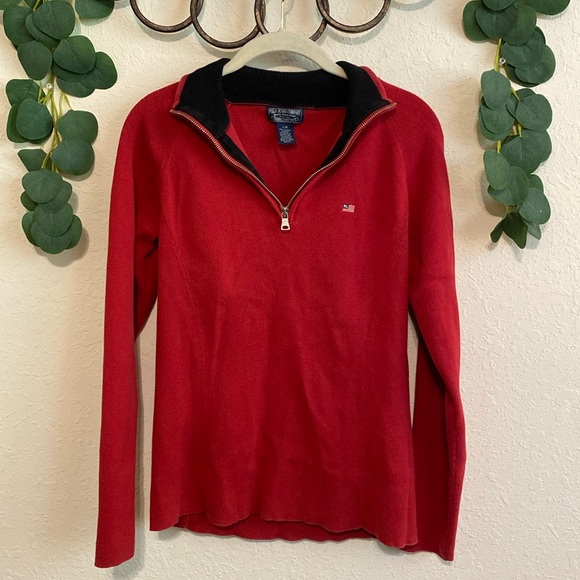 Polo Ralph Lauren Tops - SOLD❣️❣️Vintage 90s POLO Ralph Lauren Red 3/4 Zip Pullover✨